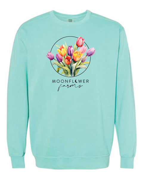 Sweatshirt Comfort Color - Orchid or Chalky Mint - Moonflower TULIPS