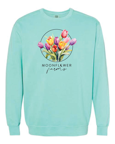 Sweatshirt Comfort Color - Orchid or Chalky Mint - Moonflower TULIPS