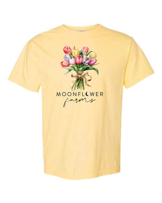 Short Sleeve Comfort Color - Chambray or Butter - Moonflower TULIPS 2025